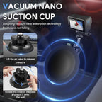 REYGEAK Aluminum Alloy Car Suction Cup Camera Mount,with Phone Holder with 1/4 Thread,Windshield Vehicle Attach for GoPro Hero13/12/11/10/9 Black DJI Pocket 3/Action 5/4,Insta360 X4/X3 Accessories