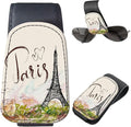 Sunglasses Holder for Car Visor, PU Leather Glasses Clip Organizer, Cute Magnetic Eyeglass Holder for Vehicle Sun Visor, Car Interior Accessory for Women & Men Paris Eiffel Sketch
