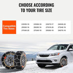 VEVOR Tire Chains, Snow Chains for Cars SUV Pickup Trucks, 2 Pack Adjustable Snow Tire Chains Compatible with Tire Width 235 