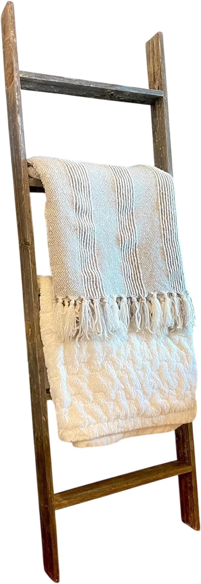 BARNWOODUSA Throw Blanket Ladder – Fully Assembled Reclaimed Wood – Rustic Decorative Ladder for Towels, Quilts, & More – Per