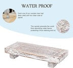 zoocatia Small Wood Tray Pedestal Stand Farmhouse Bathroom Decor Decorative Wooden Riser Kitchen Soap Dish Holder for Vanity,
