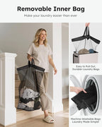 SOLEDI Laundry Hamper with Lid 100L Large & Tall Collapsible Laundry Basket, Clothes Hamper with Bag Removable Easy to Carry,