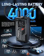 Air Pump for Inflatables & Tires, Portable Tire Inflator with 4000mAh Battery, 150PSI Cordless Air Compressor with Digital Gauge & Auto Shut-Off for Car, Bike, Air Mattress, Balls