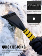 MIKKUPPA 27'' Snow Brush and Ice Scrapers for Car Windshield - Detachable Windshield Scraper, Snow Removal Tool with Ergonomic Foam Grip for Cars, Trucks, SUVs (Yellow, 2 Pack)