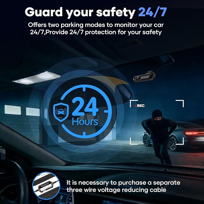 AZDOME Dash Cam Front, 1296P HD Wireless Dash Camera,Dash Cam for Cars Built in WiFi Voice Controlled,Super Night Vision, 130