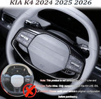 Steering Wheel Button Cover, for Kia K4 2024 2025 2026,Steering Wheel Button Panel Protection Frame Molding Trim - Carbon Fiber(for LXS, EX，LX Model)