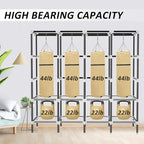 LOKEME Wardrobe Closet,Portable Closet for Bedroom Steel Pipe Diameter 19mm Strong and Sturdy Off White Portable Closets for 