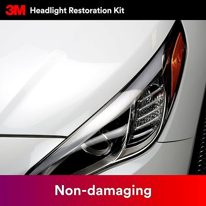 3M Headlight Lens Restoration Kit, Medium Duty 2-Pack, No Tools Required, Restores Cloudy Yellowed Plastic Lenses, Includes S