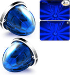 BJZ 2Pcs Blue Watermelon LED Strobe+Constant Marker Lights Dual Function Watermelon-shaped Side Marker Clearance Tail Top Cap Roof Lights for Trailer Truck Semi-trailer Heavy-duty Truck Bus Van