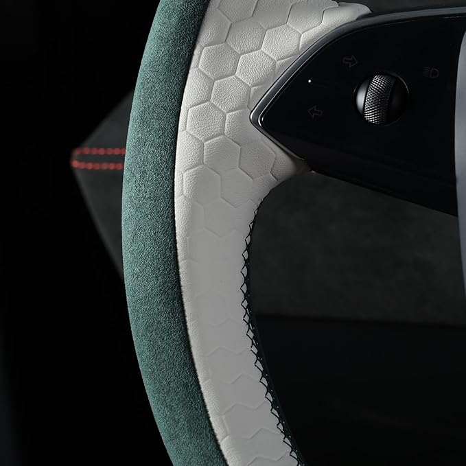 MEWANT DIY Stitching 3D Style Steering Wheel Cover Wrap for Tesla Model 3 Highland 2023-2025/Model Y 2025 Highland for Tesla Model 3/Model Y Accessories(3D Style)