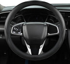 West Llama Microfiber Leather Car Steering Wheel Cover for Honda Civic, CR-Z, Insight, S2000,14-14.25 inch (Black Line-Small 