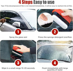 Automotive Oil Film Cleaning Brush & Windshield Cleaner Tool - Clear Vision Glass Cleaner with Oil Film Remover for Car Windows（2PCS