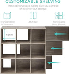 Best Choice Products 9-Cube Storage Organizer, 11in Shelf Opening, Bookcase, Display Shelf, Customizable w/ 3 Removable Back 