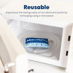 Rechargeable Dehumidifier Bag 3-Pack - 100g Reusable Moisture Absorbers - Silica Gel Packets for Bins, Totes, Gun Safe, Food