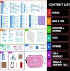 Small First Aid Kit - 165 Piece Dual-Color Emergency Medical Kit with Hard Shell & Fluorescent Exterior Coating, Emergency Fi
