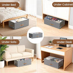 Under Bed Storage with Wheels, 2-Pack Underbed Storage Containers, No Assemble 11 inches 90L XXL Large Adjustable Storage Bin
