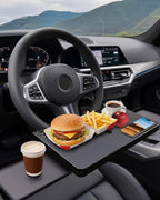Car Steering Wheel Desk for Laptop, Portable Car Steering Wheel Tray for Eating & Work, Multipurpose Travel Car Table, Steering Wheel Mounted Desk (Parked Use Only)