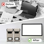BALEINE File Organizer Box with Lid, Collapsible File Folder Organizer with Plastic Slide, Hanging File Folder Box for Office