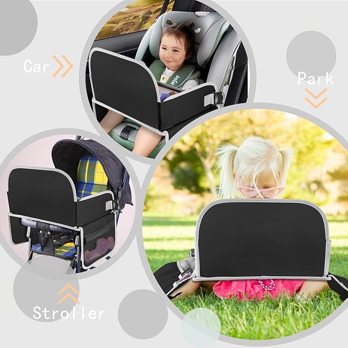 MENZOKE Kids Travel Tray for Toddler Car Seat, Toddler Gift for Boy Activities with Dry Erase Board & iPad Holder Stand, Road