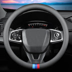 Car Leather Steering Wheel Cover - Panapi Material, Universal 14.5-15 Inch Leather Anti-Slip Breathable Auto Steering Wheel C