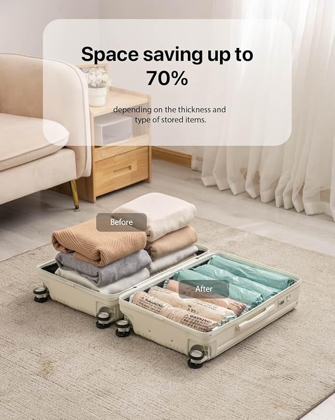 Vacuum Storage Bags for Clothing - NeatNest Mixed Set, Includes Roll-Up, Flat, Cube Bags in Multiple Sizes for Travel and Hom