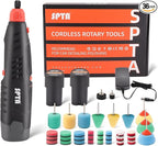 Cordless Rotary Tool, SPTA Powerful Mini Detail Polisher Kit, 36Pcs 12V Li-ion Battery 5,000-25,000 RPM Micro Auto Detailing Car Polisher Polishing Foam Pad Set for Buffing Polishing Sanding Cleaning