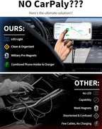 MagSafe Car Mount Charger, 3 in 1 [LED RGB HandsFree] Wireless Car Charger, Magnetic Phone Holders for Your Car- Fast Charging Car MagSafe Charger for iPhone 17/16/15/14/13/12 Series, for Men Women