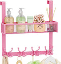 SWTYMIKI Over The Door Hook with 16 Hooks & Mesh Baskets - Heavy Duty Over The Door Organizer Hanger for Towels, Coats, Cloth