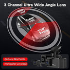 3 Channel Dash Cam Front and Rear Inside, 2.5K Dash Cam, APP Control, Night Vision, 3" IPS Screen, Built-in Wi-Fi, G-Sensor, 