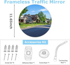 2 Pack Convex Mirror 11.65" Adjustable Acrylic Wide Angle View Traffic Mirror for Bedroom Enhanced Security Coverage in Warehouses, Garage Parking, and Addressing Indoor Corner Security