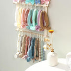 POVETIRE Headband Holder Hair Bows Organizer for Girls, 4-Layer Hair Accessories Display Storage Wall Hanging Decor for Baby 