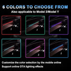 Tesla Smart Blind Spot Detection Ambient Lighting for Tesla Model 3 Y Highland Juniper, Plug-and-Play, Custom Color Modes Dyn