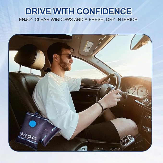 1/2/4/6/8 PCS Reusable Dehumidifier Bags - Portable Car Interior Window Moisture Absorber, Condensation Prevention Tool for