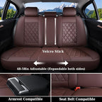 Coverado Car Seat Covers Full Set, Luxury Faux Leather Waterproof Seat Cover, Front and Back Car Seat Protector, Universal 5 