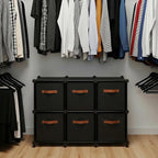 Cube Storage Organizer with Storage Bins, 6-Cube Shelves Units with 6 Organizer Bins, DIY Plastic Storage Shelves with Mallet