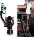Phone Holders for Your Car, Adjustable Car Cup Holder Expander with Rubber Grip, Secure Hold, Multi-Scenario Use for Drivers,