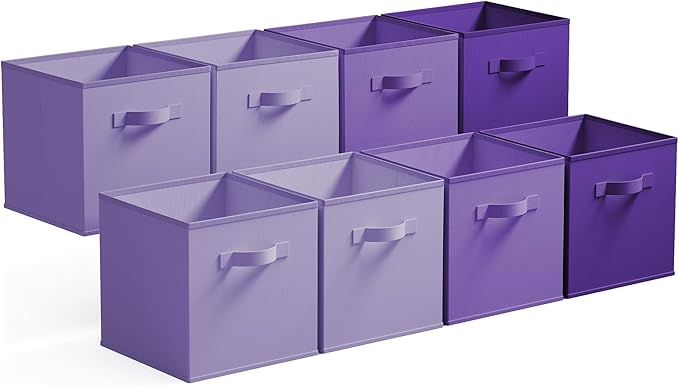 GRANNY SAYS Cube Storage Bins, 11 Inch Cube Storage Organizer, Fabric Storage Bins, Storage Cubes for Shelves, Closet, Purple