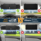Veharvim Sun Visor Extender for Car with 2 Side Sunshade, Polarized UV400 Visor Extender Attachment for Car Visor with PC Lens,Anti-Glare for Safe Driving (2 Side Panel) (Red Zipper, Universal(2Pack))