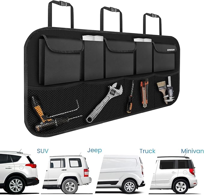 Car Organizer, Car Organizers and Storage with 9 Pockets, SUV Trunk Organizer for SUV/MPV/Truck, Car Essentials (42 * 10in)