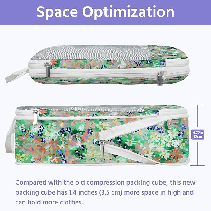 7 Pcs Compression Packing Cubes for Travel, Waterproof Suitcase Luggage Backpack Organizer with Toiletry Bag Travel Essential
