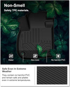 KIWI MASTER Floor Mats for 2017-2022 Honda CR-V, Custom Fit All Weather Car Mats, Heavy Duty TPE Floor Liners, Front & Rear 2 Row, Black
