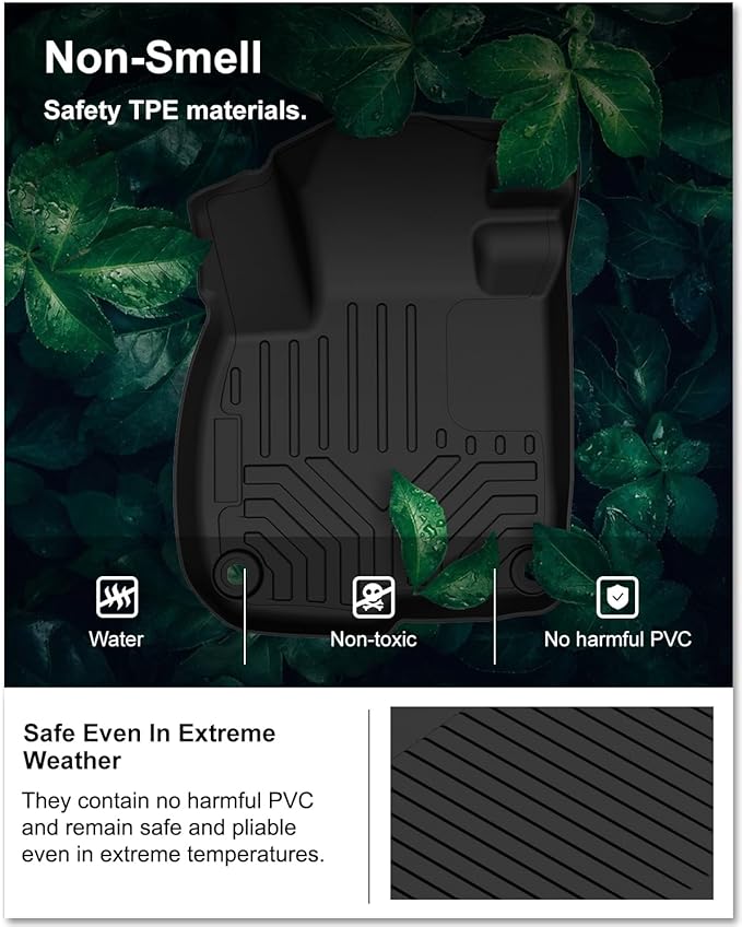 KIWI MASTER Floor Mats for 2017-2022 Honda CR-V, Custom Fit All Weather Car Mats, Heavy Duty TPE Floor Liners, Front & Rear 2 Row, Black