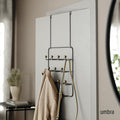 Umbra Estique Over The Door Coat Rack & Multi-Use Organizer, for Coats, Bags, Hats & More, Black/Walnut