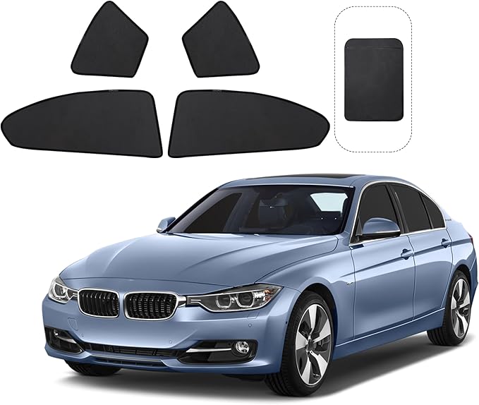 Front Side Half Window Shade Foldable Custom Fit for BMW F30/F31/F80/M3 2012-2019 Car Window Shades for Side Window Sun Shade UV Protection Heat Insulation for Camping Sleeping 4PCS