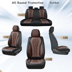 Coverado Car Seat Covers, Seat Covers Full Set, Coffee Car Seat Cover, Auto Seat Covers Front Seats Rear Seat Cover, Luxury C