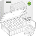 Bead Organizer Box, 90pcs Small Clear Plastic Storage Containers, Craft Storage Box Features Hinged Lid and Labels, Mini Boxe