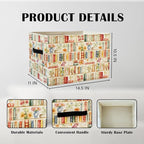 Boho Classroom Storage Boxs,Book Shelf Storage Basket Organizers Bins With Handles,Collapsible Storage Basket for Books Readi