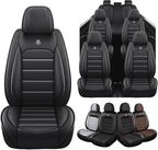 Seat Covers Custom Fit for GMC Yukon XL 2000-2026, 7 Seat, Compatible Airbag Non-Slip Waterproof Leather Seat Cover, Luxury Interior Car Seat Covers Full Set, Black