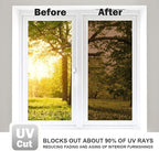 WPCTEV Reflective Window Film Mirror One Way Daytime Privacy Anti UV Static Cling Window Film Removable Decorative Screen Stickers Brown & Silver 6 Mil 17.5 Inch x 6.5 Feet