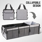 DNA Motoring Trunk Organizer for Car, 90L Large Capacity Foldable Trunk Organizer, Multi Compartment Car Trunk Organizer